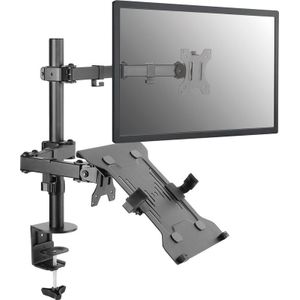 Equip 650119 Dual Arm monitorarm met laptop standaard Zwart