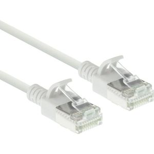 ACT Witte 0,15 meter LSZH U/FTP CAT6A datacenter slimline patchkabel snagless met RJ45 connectoren