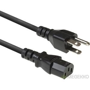 ACT Netsnoer USA connector - C13 zwart 1,8 m