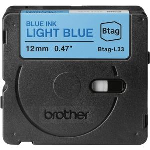 Brother BTAG-L33 labelprinter-tape Blauw op lichtblauw