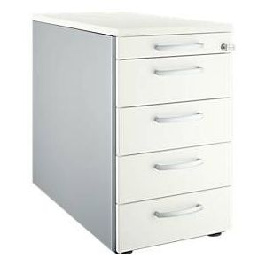 Schäfer Shop Genius Standcontainer 13333, mit Griff rund, B 435 x H 717 mm, weiß/weißalu