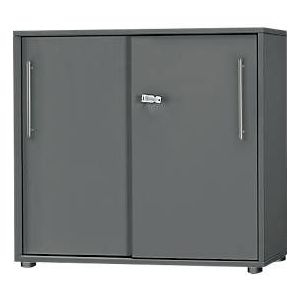 Schäfer Shop Select Schiebetürenschrank Start Off, 2 OH, abschließbar, B 800 x T 420 x H 788 mm, Holz, graphit/graphit