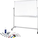 Mobiles Whiteboard Maul MAULstandard, 900 x 1200 mm, 2-seitig, drehbar + Whiteboard Zubehörset, 31-teilg
