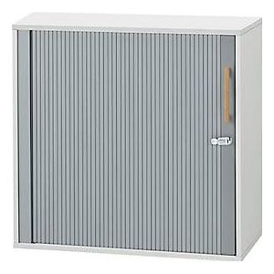 Schäfer Shop Select Querrollladenschrank Start Off Wood, 2 OH, abschließbar, Holz, B 800 x T 420 x H 788 mm, lichtgrau