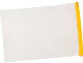 Planschutztasche Eichner, gelber Gleitverschluss, Polyethylen transparent, Format A3
