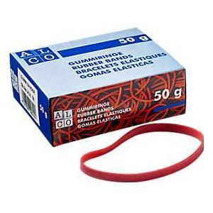 Gummibänder, rot, 100 x 5 mm, 50 g