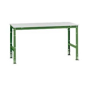 Manuflex Arbeitstisch UNIVERSAL Standard, 1750 x 1000 mm, Melamin lichtgrau, resedagrün