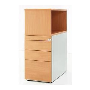 Schäfer Shop Genius Standcontainer mit Aufsatzregal, abschließbar, seitliche Griffnut, buche