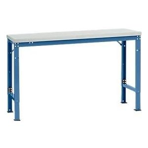 Manuflex Grundtisch UNIVERSAL Spezial, 1500 x 800 mm, Kunststoff lichtgrau, brillantblau