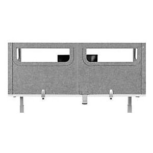 Schreibtisch-Akustik-Trennwand BE Safety Screen U-Form, mit Acrylfenster, Dicke 10 mm, B 140 x T 80 x H 60 mm, hellgrau