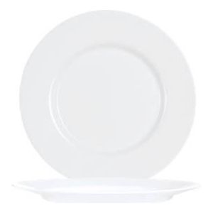 Arcoroc Everyday Uni Flacher Teller 26,5 cm, Blanc, gehärtetes Glas, spülmaschinen- & mikrowellengeeignet, 6 St