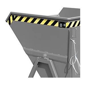Kippmulde Bauer KS 550, Stahl, grau, B 1245 x T 1200 x H 1170 mm, 550 l, bis 1000 kg, Rollen, Manuelle Kippvorrichtung