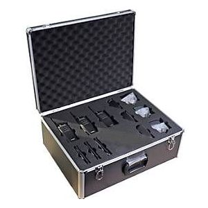 PMR-Funkgeräteset Kenwood TK-3501E, 6-teilig, lizenzfrei, 6 Kanäle, bis 6 km, bis 20 h, IP54, in Alukoffer, schwarz