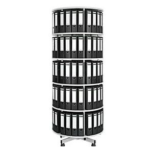 5 Etagen Ordner-Drehsäule + 40 Schäfer Shop Select DIN A4-Ordner, 80 mm schwarz GRATIS