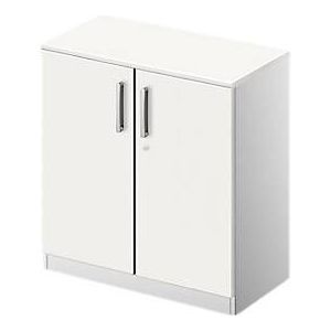 Schäfer Shop Genius Flügeltürenschrank TETRIS SOLID, 2 OH, B 800 mm, abschließbar, mit Abdeckplatte, weiß/weißalu