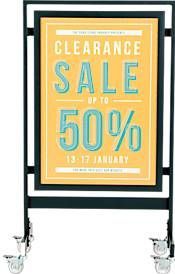 Update Display Kundenstopper SQUARE, Plakatformat DIN A1, HardLine-Klapprahmen, mobiler Plakatständer, schwarz