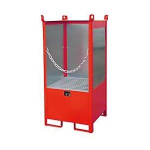 Bauer Fass-Stapelpalette, Auffangvolumen 210 L, rot