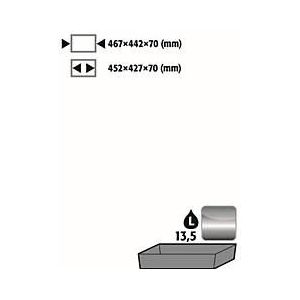 Bodenauffangwanne Stawa-R für asecos Sicherheitsschränke der UB90 Serie, Edelstahl 1.4301, B 467 x T 442 x H 78 mm, 11 l