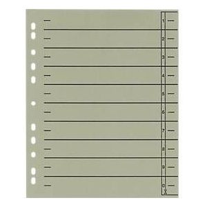 Schäfer Shop Select Trennblätter, mit Taben, DIN A4- Format, Linienaufdruck, Universallochung, 100 Stück, grau