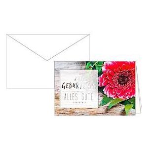 Geburtstagskarte Glückwunschkarte Alles Gute, mit Blumenmotiv, 10er-Set