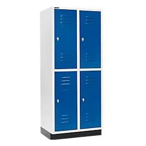 Schäfer Shop Select Kleiderspind, mit 2 x 2 Abteilen, 400 mm, mit Sockel, Drehriegelverschluss, Tür enzianblau