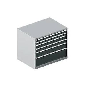 Schäfer Shop Select Schubladenschrank WSK 54-36, Stahl, 6 Schübe, bis 75 kg, B 1023 x T 725 x H 850 mm, weissaluminium/anthrazitgrau