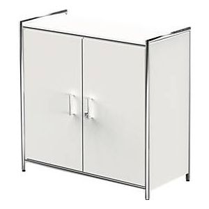 Flügeltürenschrank Toledo, mit Sichtrückwand, abschließbar, 2 OH, B 800 x T 380 x H 780 mm, weiß