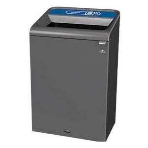 Recyclingstation Rubbermaid Configure, für Papier, 125 l, Magnetverbindung, B 495 x T 610 x H 975 mm, blau