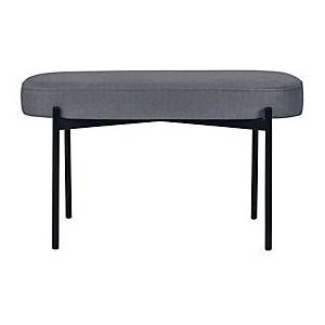 Sitzbank meet® by Paperflow GAIA, oval M, Samtbezug grau, 4-Fußgestell mattschwarz, B 790 x T 420 x H 455 mm