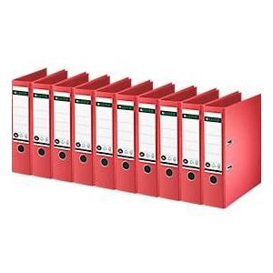 LEITZ® Ordner 1007/1008, DIN A4, Rückenbreite 80 mm, 10 Stück, rot