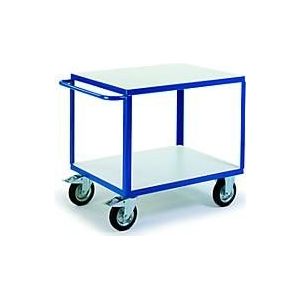 ESD-Tischwagen mit 2 Ladeflächen, 1000 x 700 mm, Tragkraft 500 kg