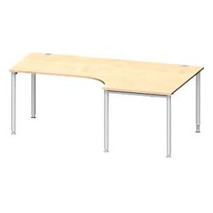 Schäfer Shop Genius Winkelschreibtisch MODENA FLEX 90°, Ansatz rechts, B 2000 mm, Ahorn