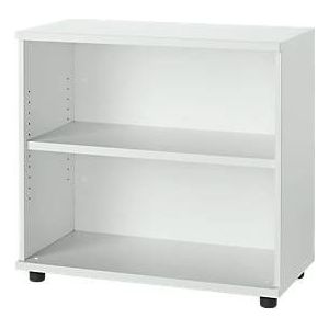 Schäfer Shop Select Anstellregal, aus Holz, 2 Fachböden, B 800 mm x T 421 x H 750 mm, lichtgrau