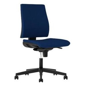 Bürostuhl INTRATA, Synchronmechanik, ohne Armlehnen, Muldensitz mit Knierolle, bis 110 kg, Kunststoff, blau
