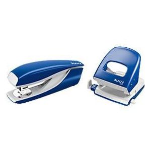 LEITZ® Bürolocher + Tischheftgerät SET, blau