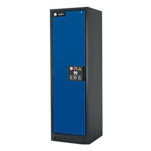 Sicherheitsschrank Typ 90 Asecos Q-CLASSIC-90, B 600 mm, Tür links, 6 Auszüge, enzianblau