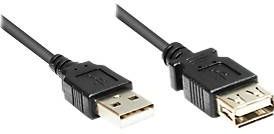 Verlängerung USB 2.0 Stecker A/A 1,8 m, schwarz