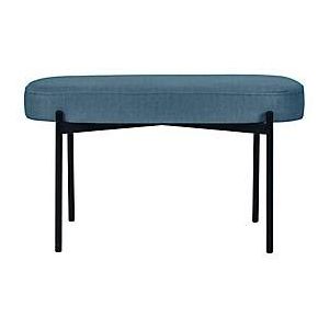 Sitzbank meet® by Paperflow GAIA, oval M, Samtbezug blau, 4-Fußgestell mattschwarz, B 790 x T 420 x H 455 mm