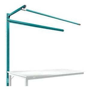 Aufbauportal m. Ausleger, Ansatztisch SPEZIAL Arbeitstisch/Werkbank UNIVERSAL/PROFI, 1750 mm, wasserblau