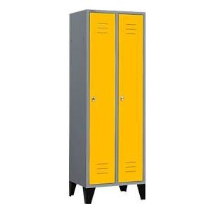 Schäfer Shop Select Kleiderspind mit Füßen, Drehriegelverschluss, hellsilber/gelb