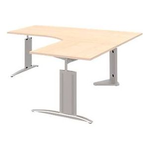 Winkelschreibtisch BARI, 90°, Winkel rechts, C-Fuß, B  1800 x T 800 mm, Ahorn-Dekor