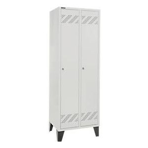 Schäfer Shop Pure Kleiderspind, 2 Abteile, mit Fuß, Zylinderschloss, lichtgrau/lichtgrau