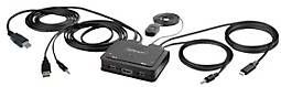StarTech.com 2-Port Hybrid USB-C HDMI Cable KVM Switch, 4K 60Hz, Compact KVM with 6ft/1.8m USB-A/HDMI/Audio & 4ft/1.2m USB-C Integrated Host Cables, Bus Powered - Remote Push Button/Hotkey Switching (C2-H46-UAC-CBL-KVM) - KVM-/Audio-/USB-Switch - ...