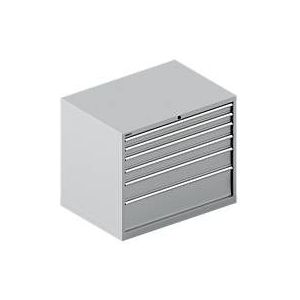 Schäfer Shop Select Schubladenschrank WSK 54-36, Stahl, 6 Schübe, bis 75 kg, B 1023 x T 725 x H 850 mm, weissaluminium/weissaluminium