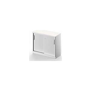 Schäfer Shop Genius Schiebetürenschrank TETRIS SOLID, 2 OH, B 1000 mm, inkl. 19 mm Abdeckplatte, weiß/weißalu