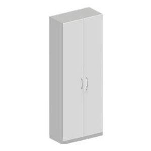 Schäfer Shop Genius Garderobenschrank TETRIS SOLID, 6 Ordnerhöhen, 1 Fachboden, Kleiderstange, abschließbar, B 800 x T 412 x H 2239 mm, weißalu/weiß