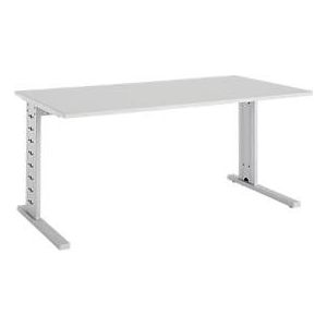 Schäfer Shop Select Schreibtisch Moxxo IQ, Rechteck, C-Fuß, B 1800 x T 800 x H 735 mm, lichtgrau
