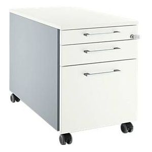 Schäfer Shop Select Rollcontainer 126, mit Griff eckig, weißalu/weißalu/weiß
