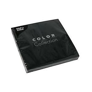 Servietten Papstar, 3-lagig, 330 x 330 mm mit ¼-Falz, Papier in Stoffoptik, 15 x 20 Stück, schwarz