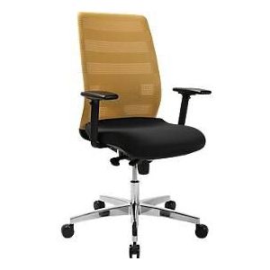 Schäfer Shop Select Bürostuhl SSI Proline Edition 50, montiert, Armlehnen, Punktsynchronmechanik, Bandscheibensitz, Lordosenstütze, Netzrücken, schwarz/ocker